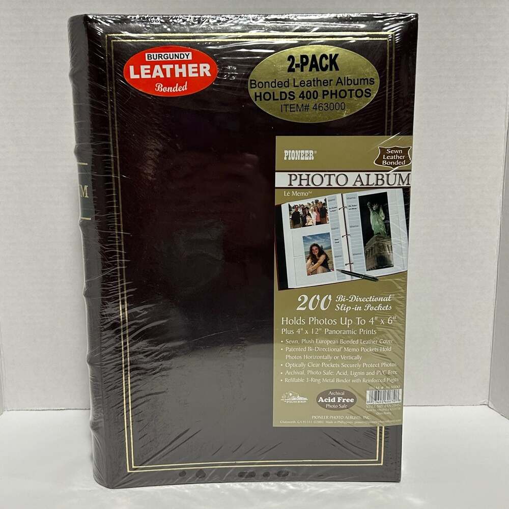 Pioneer Le Memo Bonded Leather Photo Album 2-Pack Holds 400 4x6 Photos